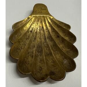 Brass Shell Decorative Tray - Gold Finish
